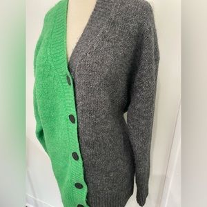ZARA Green/Gray Knit Cardigan - Size S
